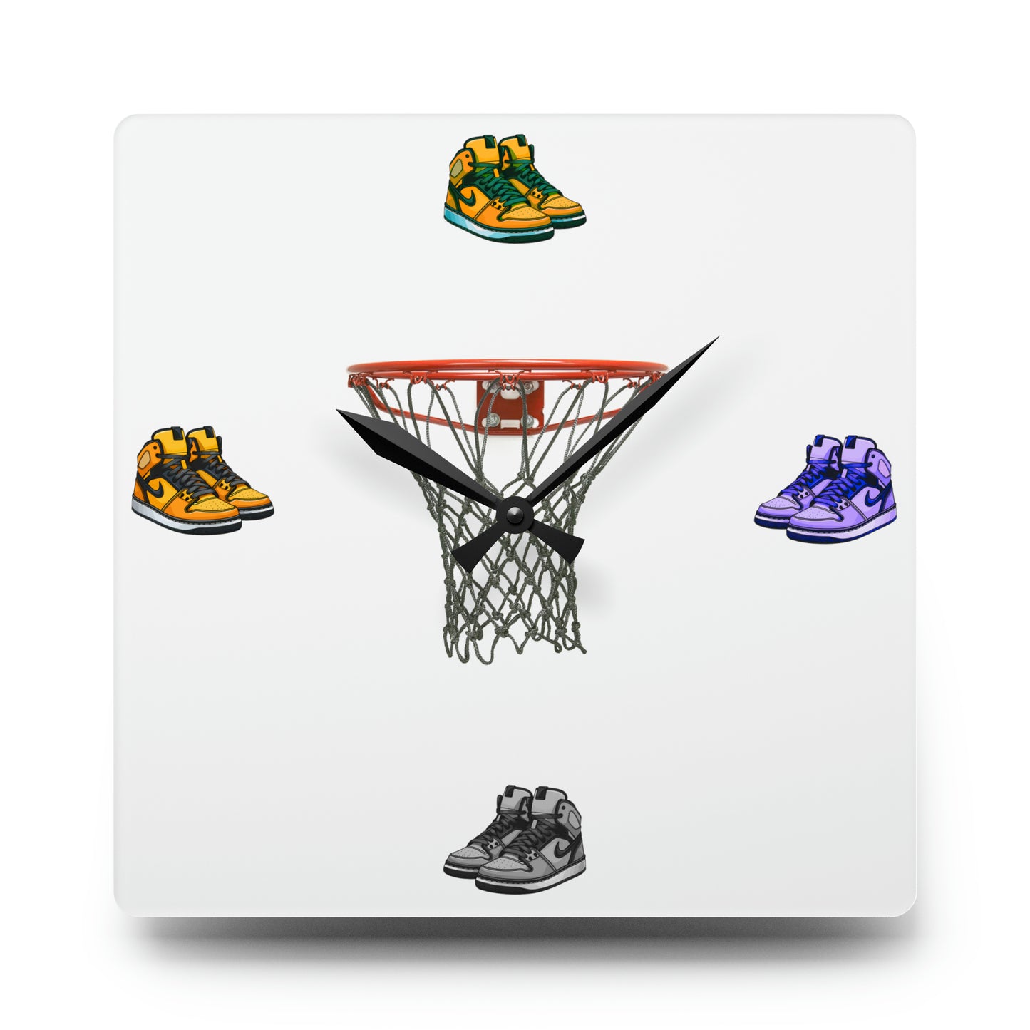 Time to Hoop Showtie Acrylic Wall Clock