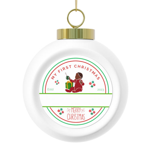 First Christmas Ball Ornament 1 (Personalized)