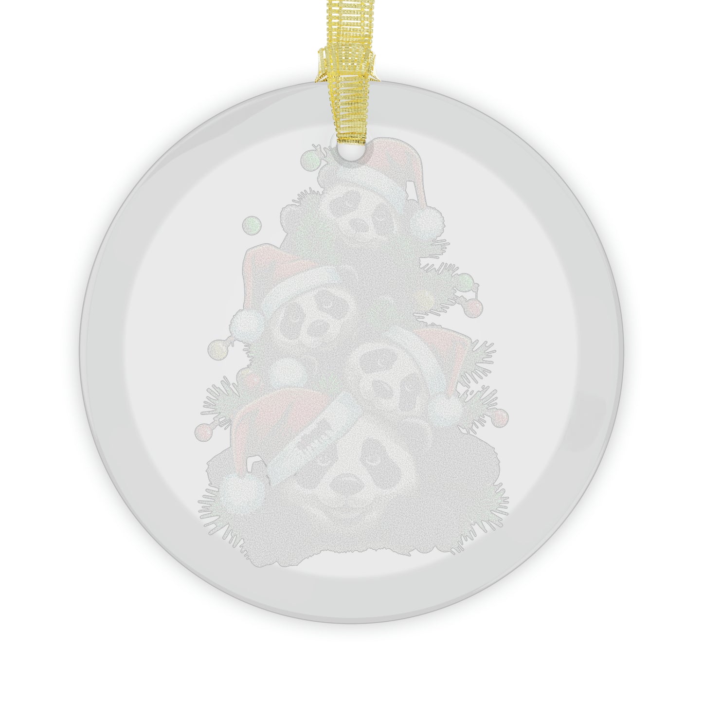 Showtie Panda Christmas Glass Ornaments