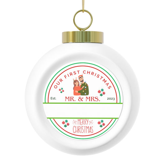 Our First Christmas Ball Ornament 2 (Personalized)