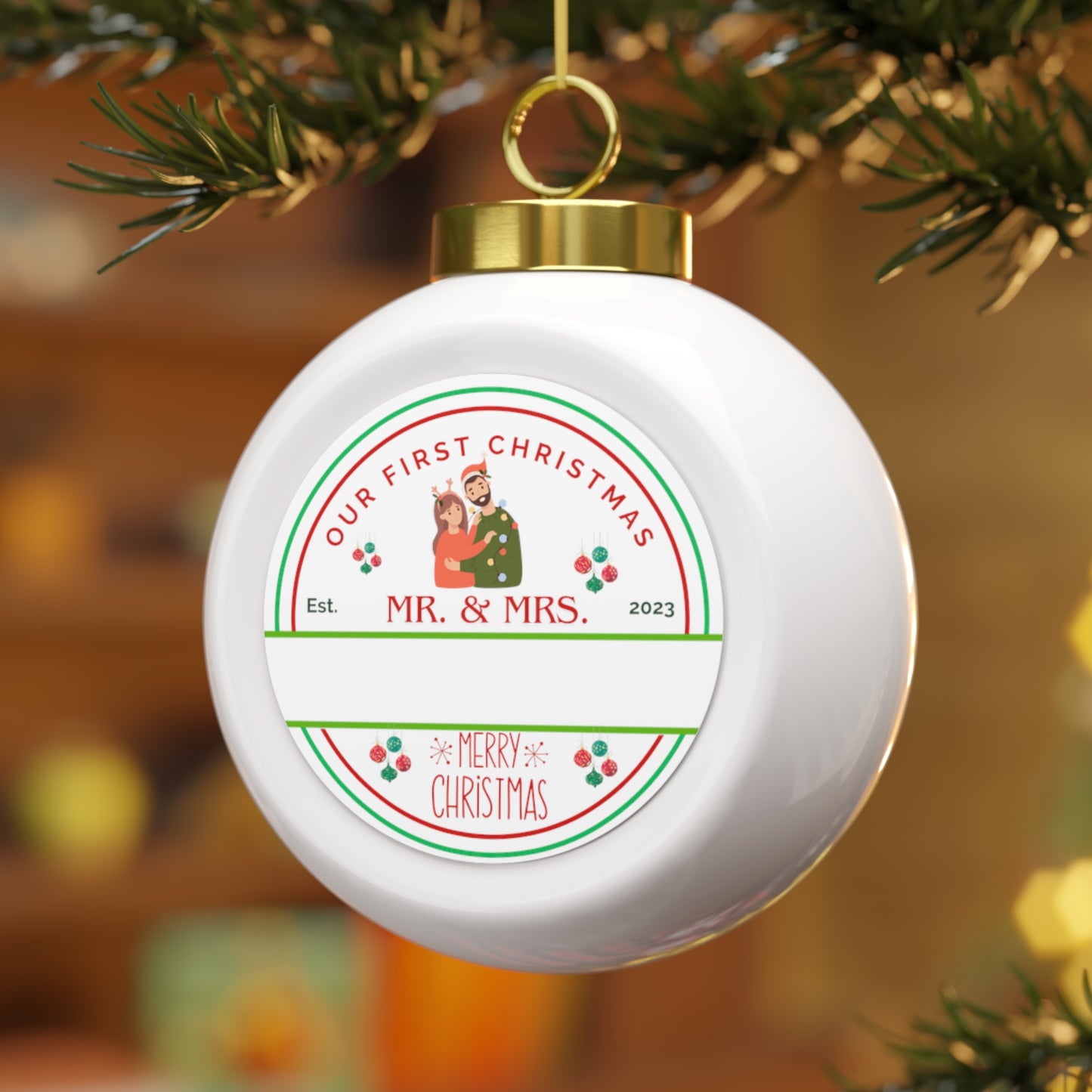 Our First Christmas Ball Ornament 2 (Personalized)