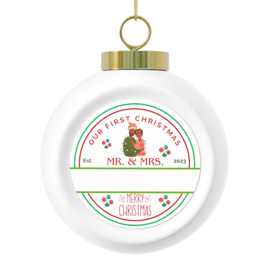 Our First Christmas Ball Ornament 1 (Personalized)